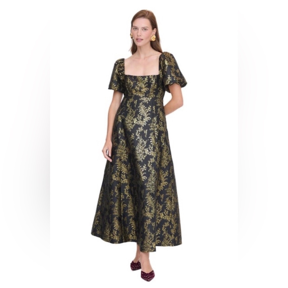 Hill House Black and Gold Maxi Dress